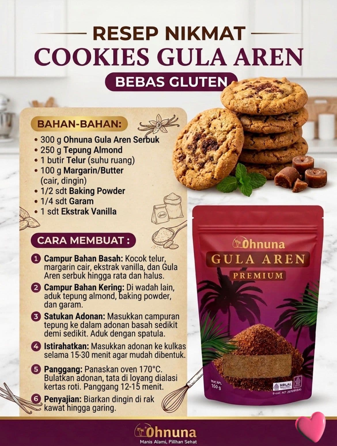 Resep cookies gula aren Ohnuna